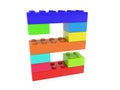 Number two built from toy bricks Royalty Free Stock Photo