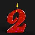 Number Two Candle Means Second Birthday Or