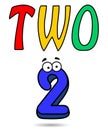 Number two cartoon number illustartion