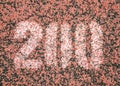 Number two hundreds. Running track texture Royalty Free Stock Photo
