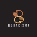 Number two no racism symbol logo vector Royalty Free Stock Photo