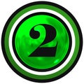 Number two over green sphere with circles Royalty Free Stock Photo