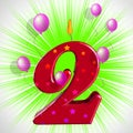 Number Two Party Means Second Birthday Or Celebration