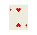 Number two red heart playing card for web and mobile design isolated on a white background