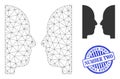 Number Two Textured Badge and Web Net Dual Face Vector Icon
