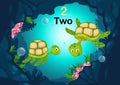 Number two tortoise under the sea vector Royalty Free Stock Photo