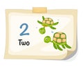 Number two turtle vector Royalty Free Stock Photo
