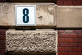 Number 8 on a wall Royalty Free Stock Photo