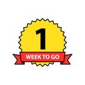 Number 1 of week left to go. Collection badges sale, landing page, banner.Vector illustration