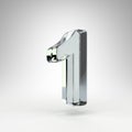 Number 1 on white background. Camera lens transparent glass 3D number with dispersion.