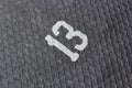 Number 13 in white on a black background. Royalty Free Stock Photo