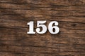 Number 156 - piece on rustic wood background