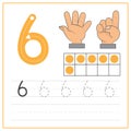 Number writing practice 6 Royalty Free Stock Photo