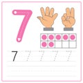 Number writing practice 7 Royalty Free Stock Photo