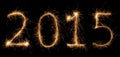 Number 2015 written with a sparkler