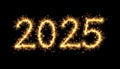 The number 2025 is written in a sparkly, glowing font
