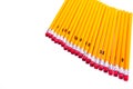 Number 2 pencils arranged diagonally on a white background. Royalty Free Stock Photo