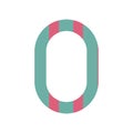 number zero design with vertical colorful striped Royalty Free Stock Photo
