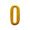 The number zero Golden Arabic isolated on white background.