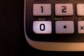 Number zero Key from the keyboard of a scientific calculator Royalty Free Stock Photo