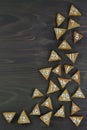 25 numbered advent cookies on brown wood Royalty Free Stock Photo