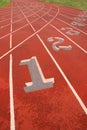 Numbered Athletic Tracks Royalty Free Stock Photo