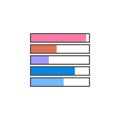 numbered bar chart icon. Element of colored charts and diagrams for mobile concept and web apps. Icon for website design and devel