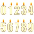 Numbered birthday candles