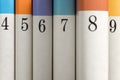 Numbered Books in a Row Royalty Free Stock Photo