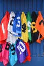 Numbered color coded groom thoroughbred horse racing bibs