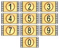 Numbered filmstrips Royalty Free Stock Photo