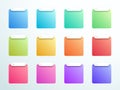 Numbered Gradient Square Text Boxes 1 to 12 Vector