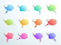 Numbered Gradient Thought Bubbles 1 to 12 Vector