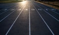 Numbered Lanes of a Track and Field Starting Point Royalty Free Stock Photo