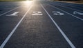 Numbered Lanes of a Track and Field Starting Point Royalty Free Stock Photo