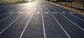 Numbered Lanes of a Track and Field Starting Point Royalty Free Stock Photo