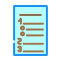 numbered list color icon vector illustration