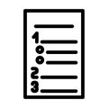 numbered list line icon vector illustration