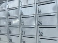numbered metal post box cabinet Royalty Free Stock Photo