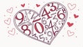 Numbered pie chart heart, statistics love data, analytical affection, and heart pie chart. Vector Design, Generative AI