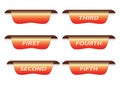 Numbered red metallic tabs - vector file