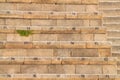 Numbered seats in reconstructed theater of Herod`s fortress at Caesarea