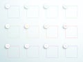 Numbered Square Outlined Text Boxes 1 to 12 Vector