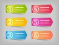 Numbering in colored vector 3d stickers