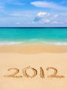 Numbers 2012 on beach Royalty Free Stock Photo