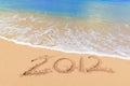 Numbers 2012 on beach Royalty Free Stock Photo