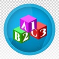 123 numbers and ABC alphabet block flat icon for apps and websites Royalty Free Stock Photo
