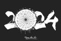 Happy New Year 2024 and bike wheel Royalty Free Stock Photo