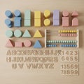 And numbers are arranged emphasizing basic literacy and numeracy Royalty Free Stock Photo