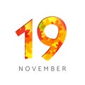 19 numbers autumn logo